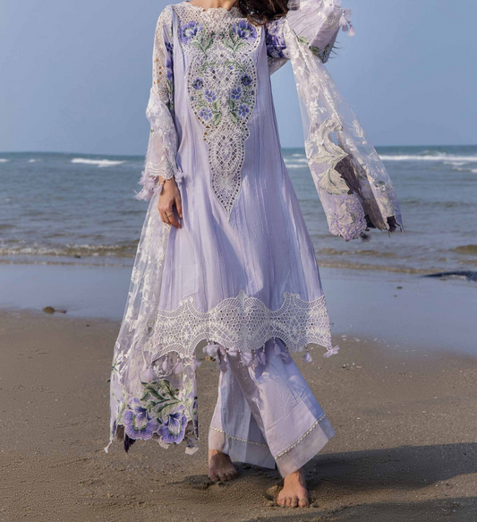 Embroidered Adans libas ocean Pakistani suit