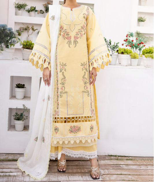 Unstitched 3 PC suit Dilkash Parishay DS-01