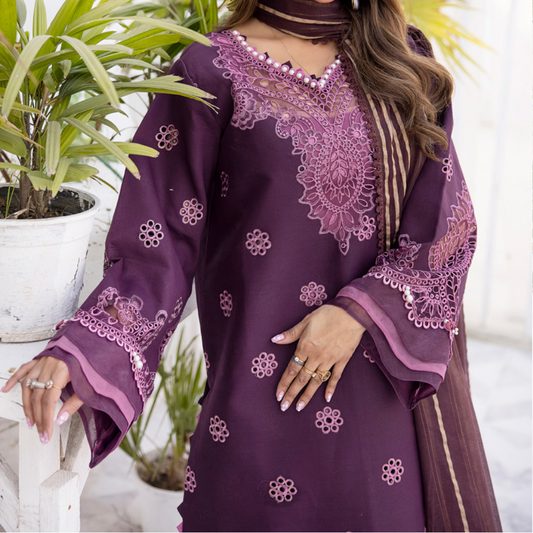 Unstitched 3 PC suit Dilkash Parishay DS-04