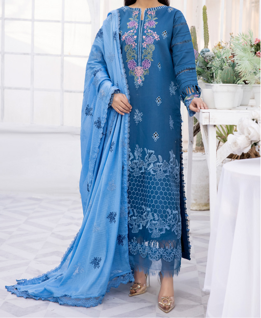 Unstitched 3 PC suit Dilkash Parishay DS-14