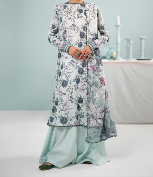 Digital Printed Chikankari Lawn with Bamber Chiffon Dupatta pakistani suits